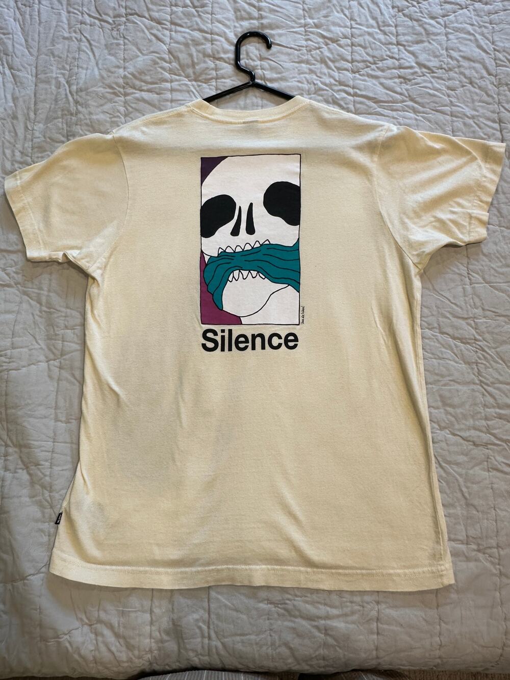 Patta Silence Tee - Sand/Cream Skull Graphic - Sz S